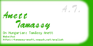 anett tamassy business card